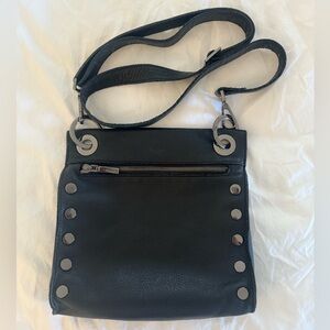 Hammit Tony Medium Black/Gunmetal Leather Crossbody Bag